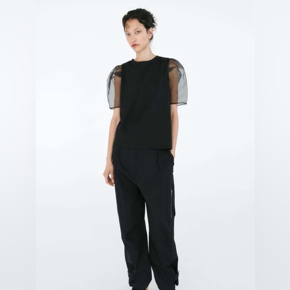 Zara NWT voluminous Organza top